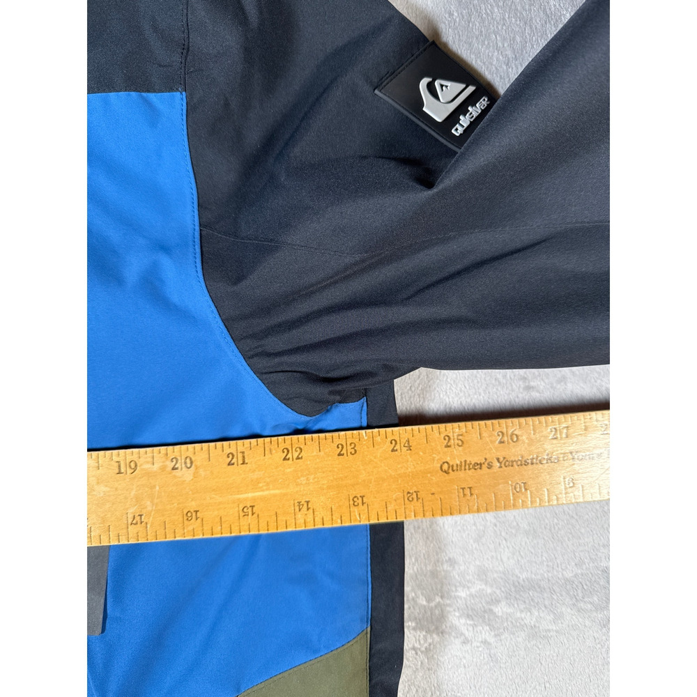 Quicksilver Sycamore Snowboard Jacket Mens Medium Hooded Black Blue Ski NWT - Picture 7 of 13